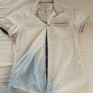 Cactus Button Down Blue Dots